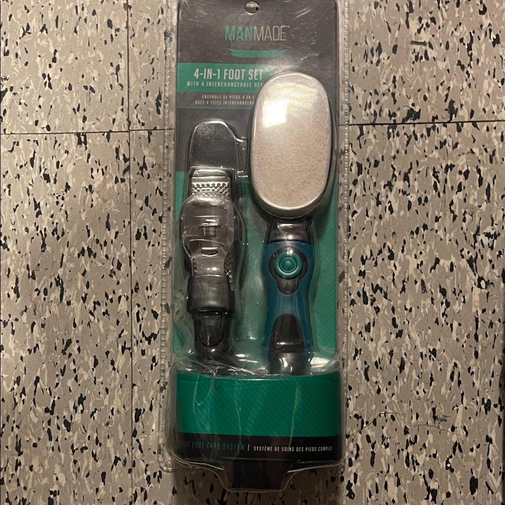 4-in-1 Men's Foot Care Set - Teal/Black